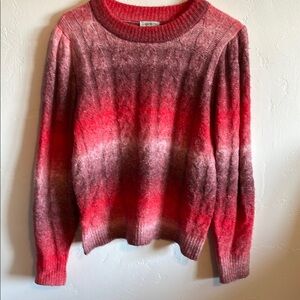 Stylish Ombre Sweater in Red and Gray